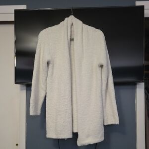 Women's White Open-Front Sweater